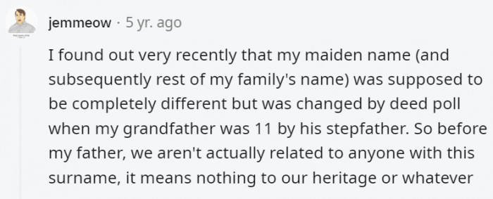 34. There could have been a whole other family they could have known with that forgotten surname