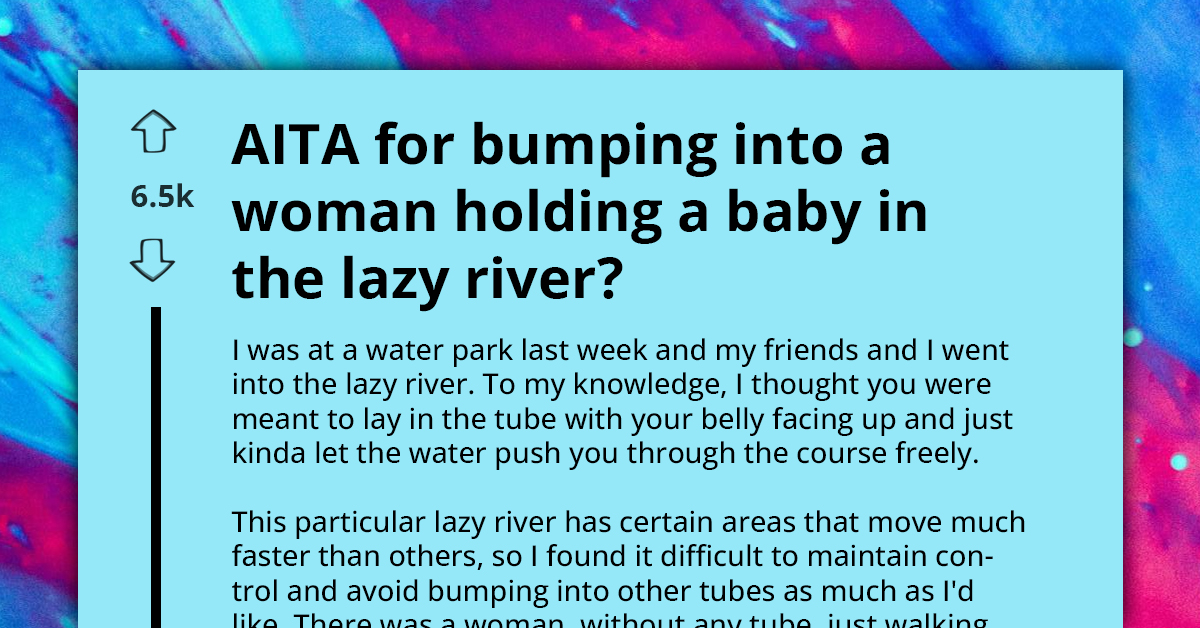 Woman Walks Along Lazy River With Her Baby, Yells At Person For Hitting Them With Their Tube Repeatedly
