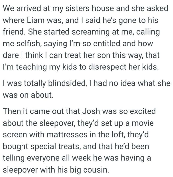OP was totally blindsided and had no idea what she was on about