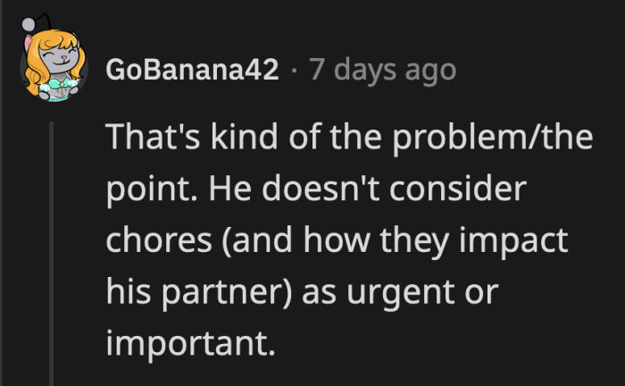 I wonder how he lived before he moved in with OP.