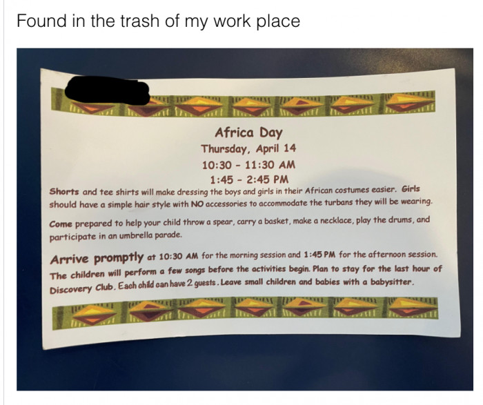 6. A culturally insensitive school