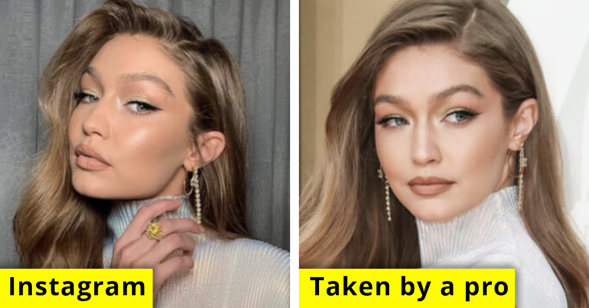 Eye-Opening Comparisons Between The Photos Celebrities Posted Online And The Ones Pros Took On The Same Day