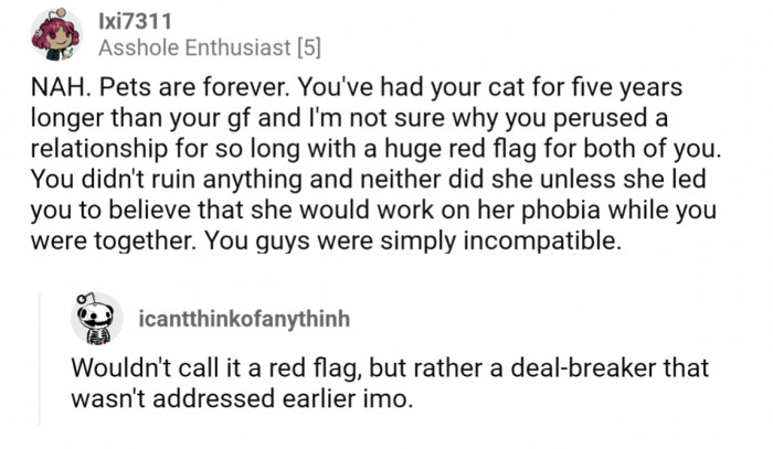 Not a red flag, but a deal breaker