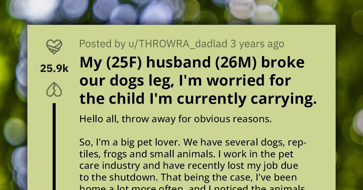 Expectant Mom Contemplates Divorce After Husband Breaks Their Dog's Leg In A Fit Of Rage