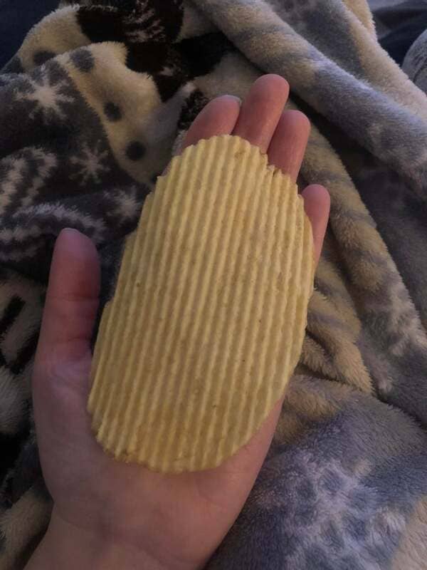 20. I found a chip almost as big as my hand.