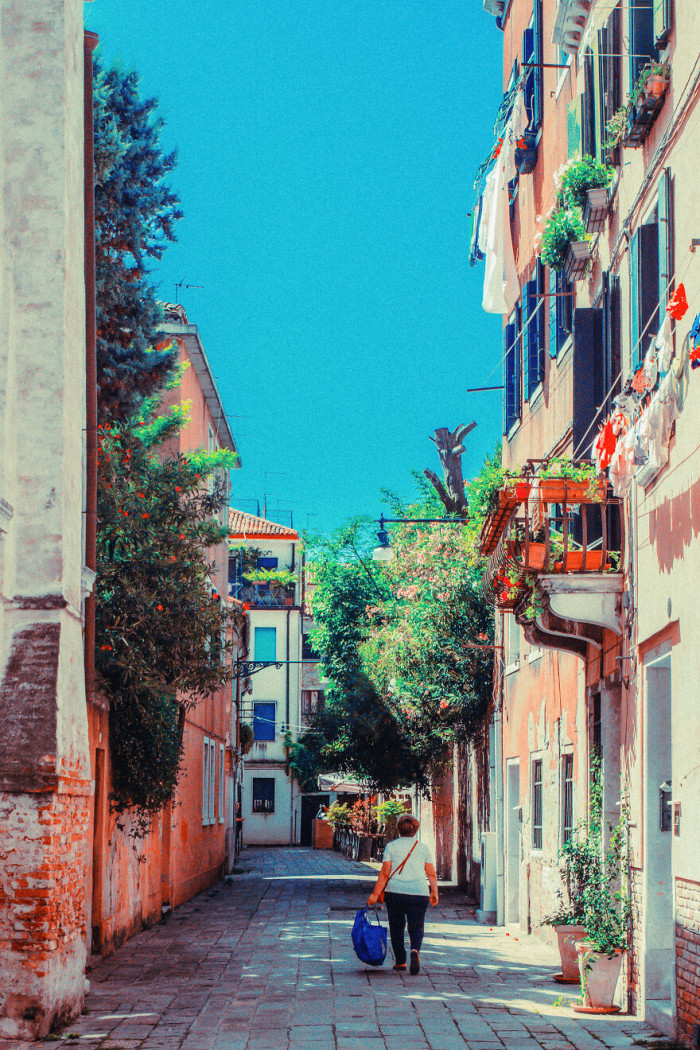 7. Walking down the streets