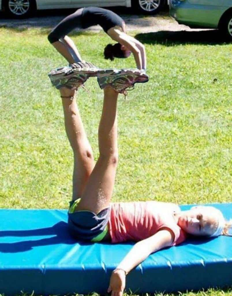 She's got a little exercise companion.