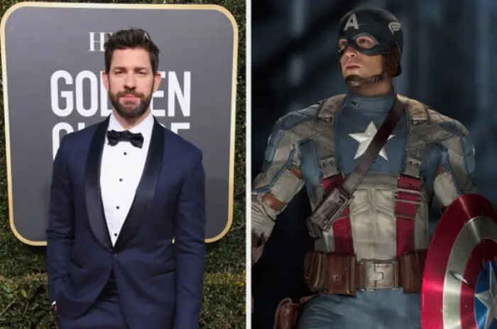 John Krasinski tried out for the part of Captain America before Chris Evans was given the job.