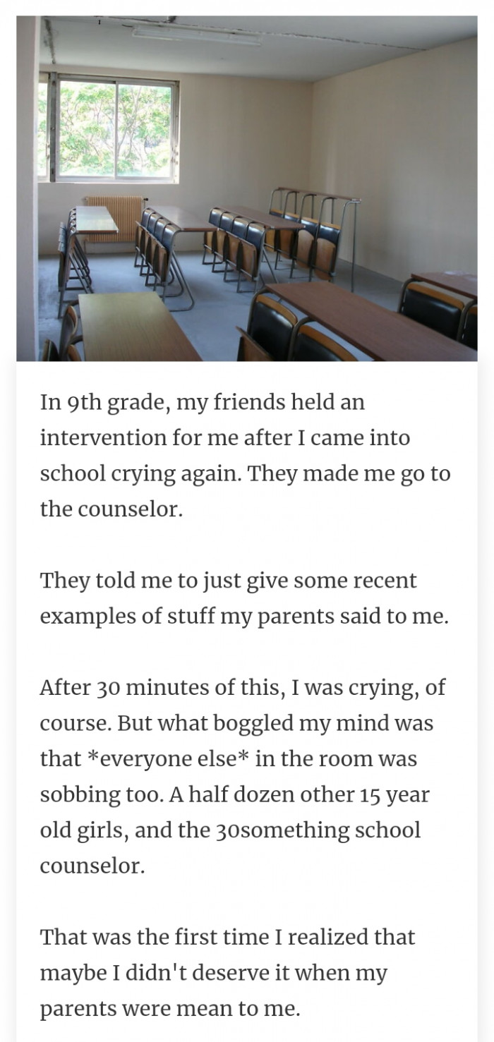 #2 Being emotionally abused by parents was not normal.