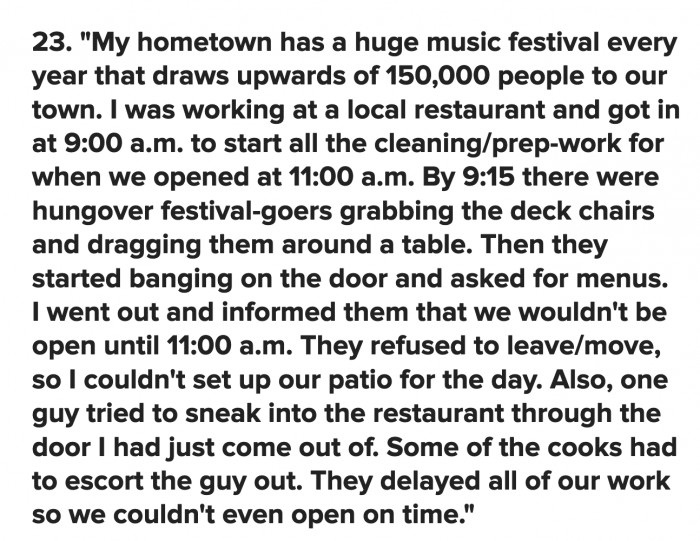 Drunk festival-goers. Yay.