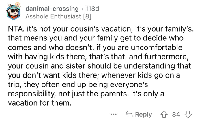 It would only be a vacation for the kids.