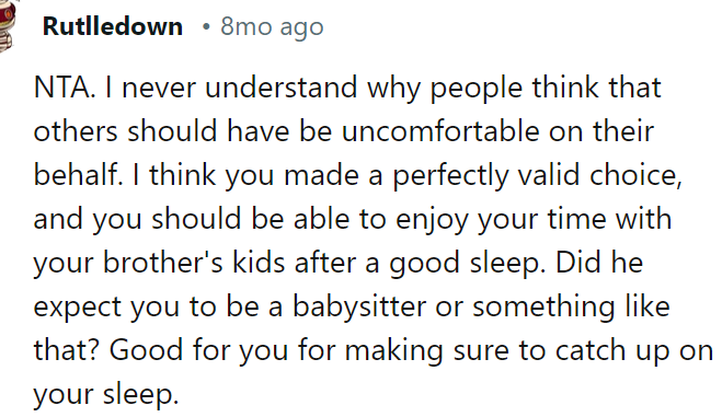 The OP made a perfectly valid choice