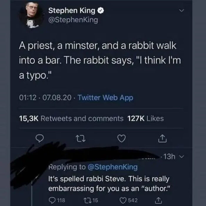 20. Someone says the correct spelling of rabbit is rabbi