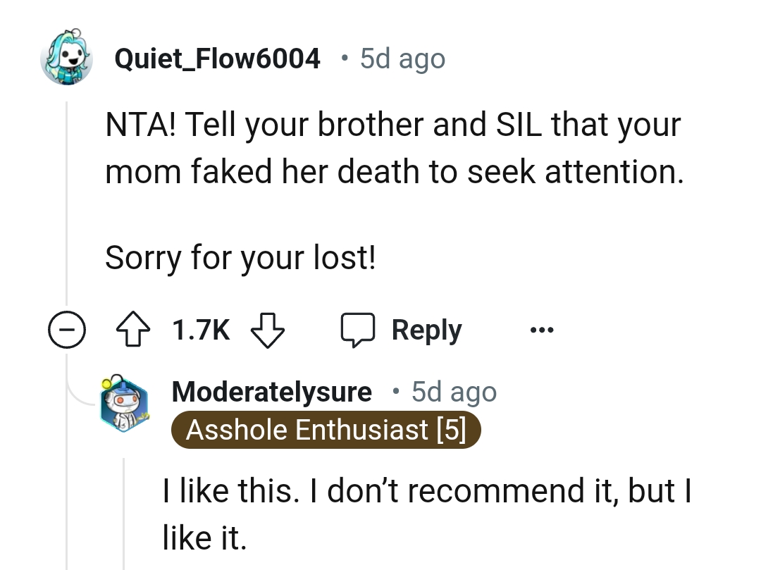 Faking Her Death to Seek Attention