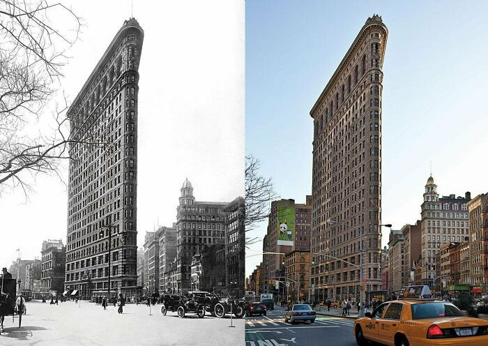 "The Flatiron Building, New York (1917 And 2012)"