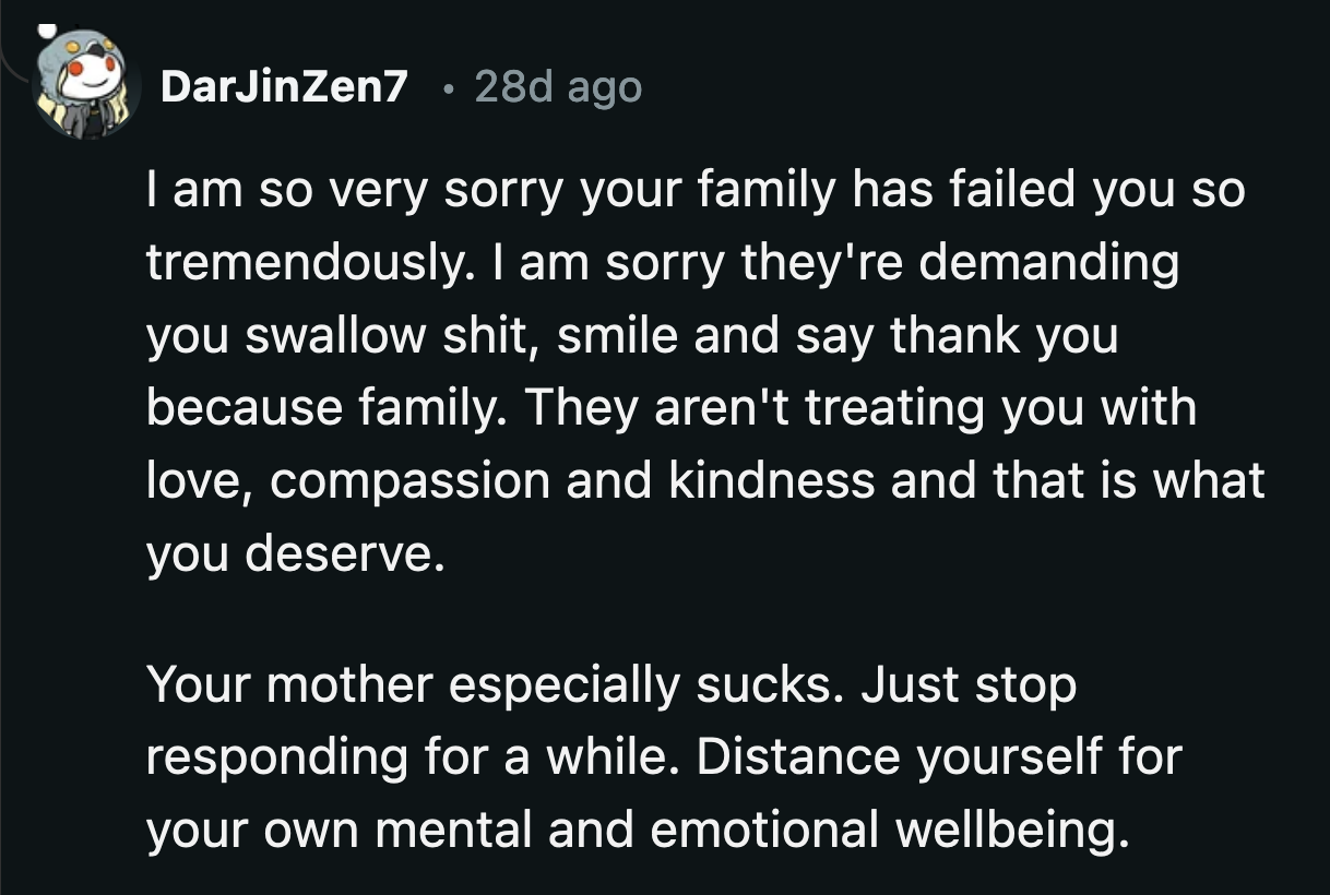 A farther distance than arm's length is necessary at this point.