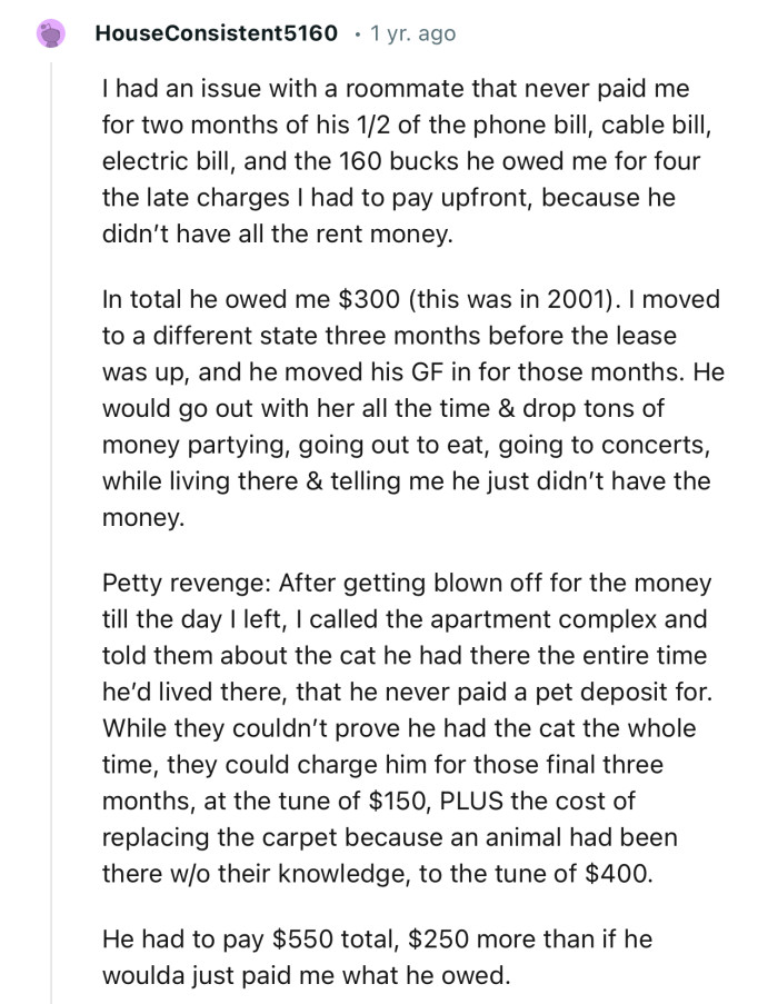 This Redditor has a similar story, and they made sure to take revenge