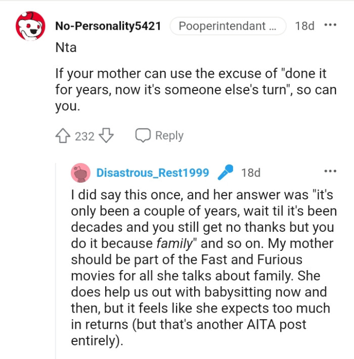 It is now someone else's turn