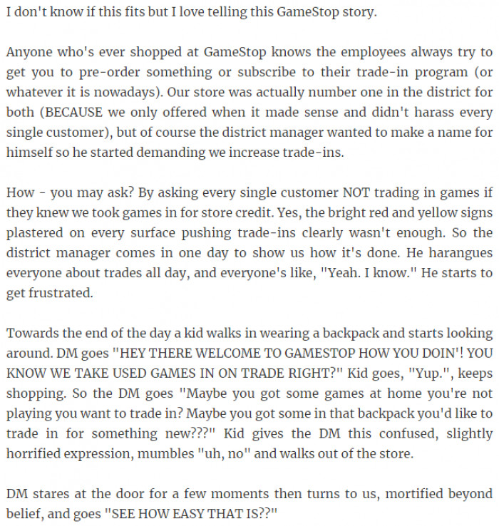 11. I love telling this GameStop story