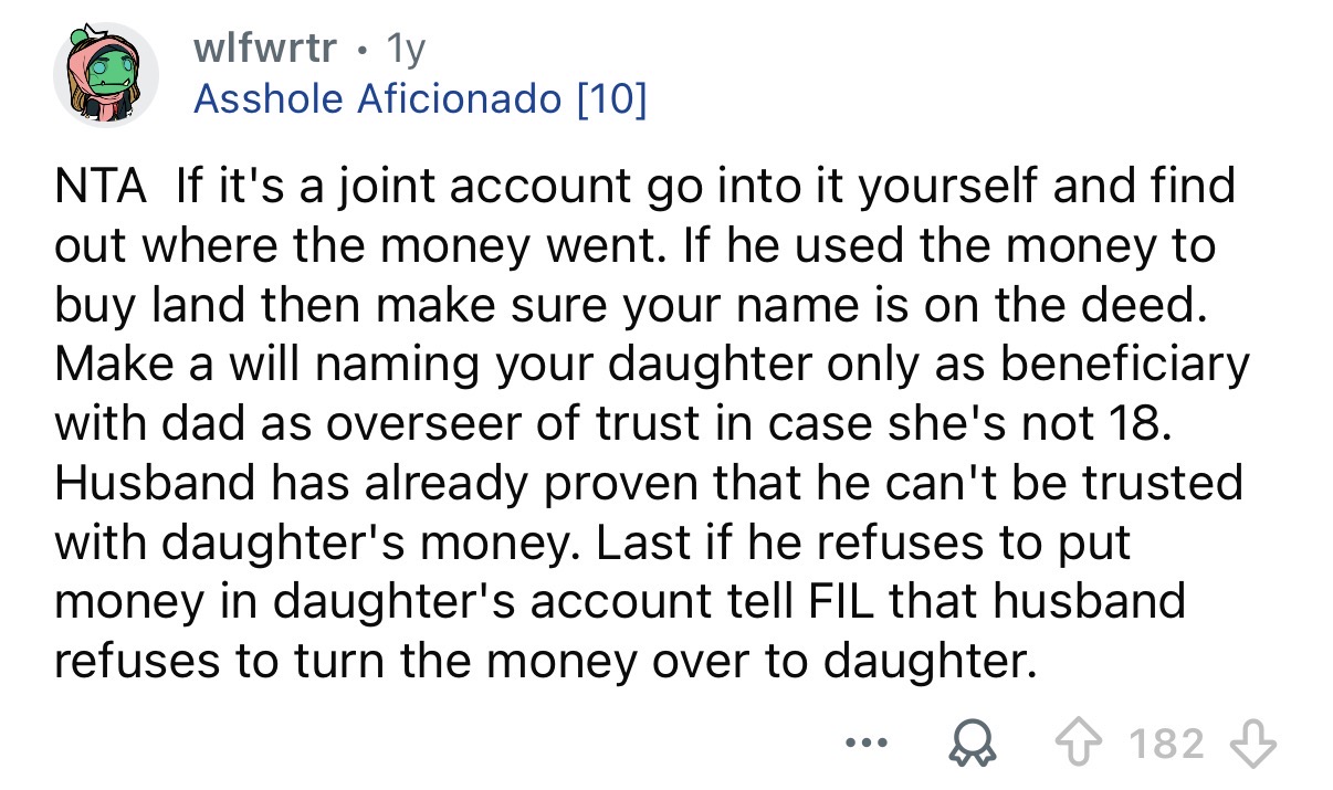 “Find out where the money went.”