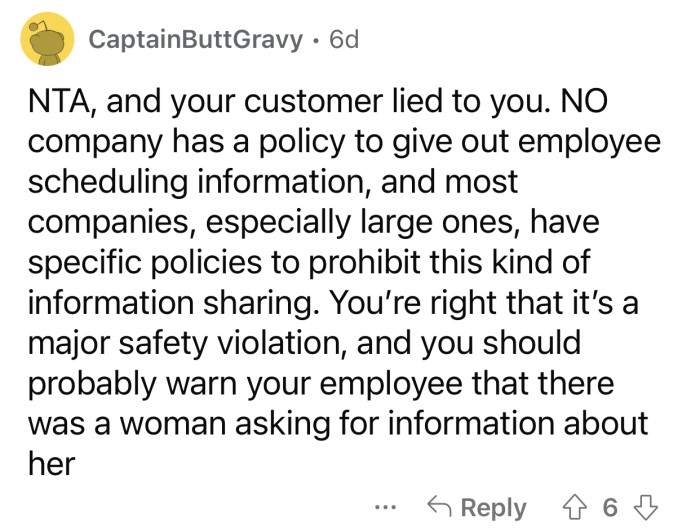 The employee should learn about this incident.