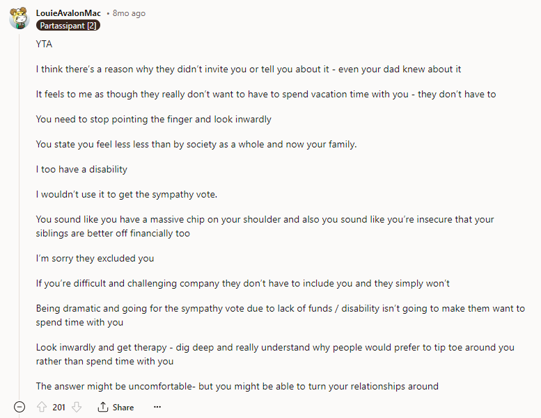 YTA - I Wouldn’t Use It to Get the Sympathy Vote.