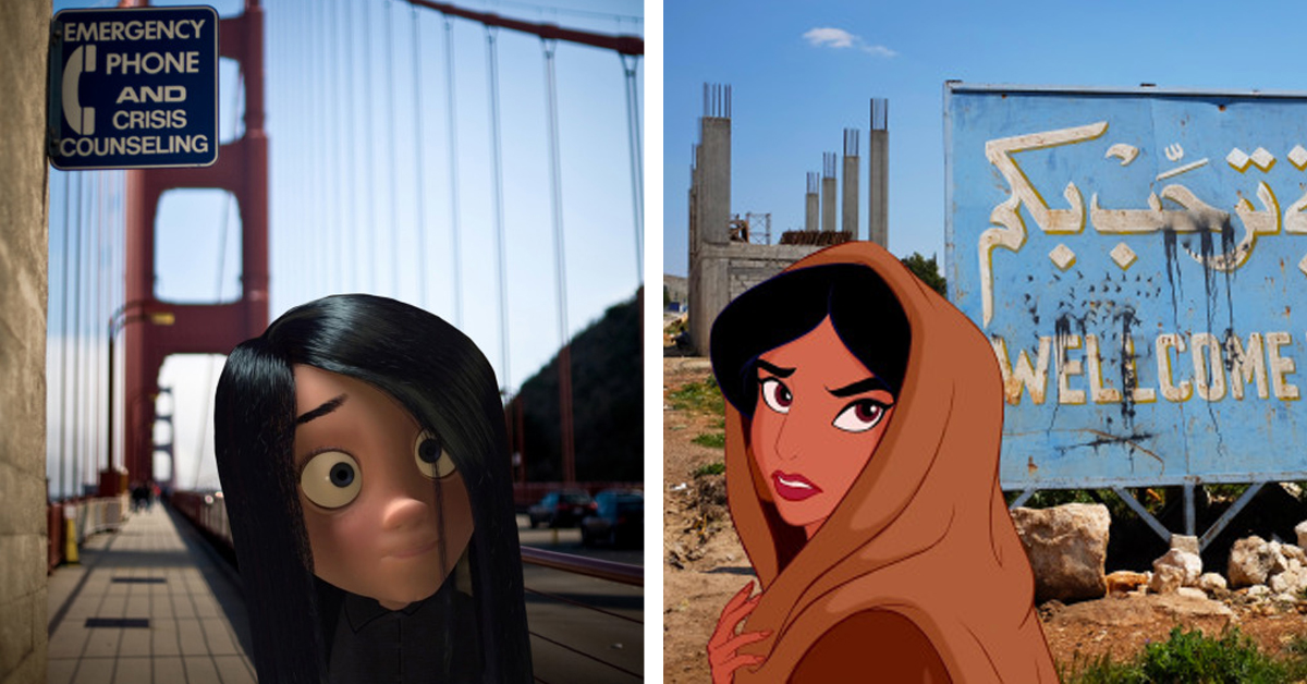 Illustrator Reimagines Beloved Disney Characters In Haunting Real-Life Situations