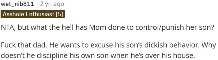 The main concern is the lack of action taken by Levi's mother to control and discipline her son
