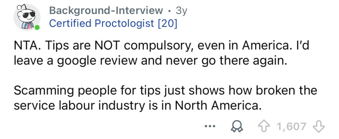 Tips aren’t compulsory.