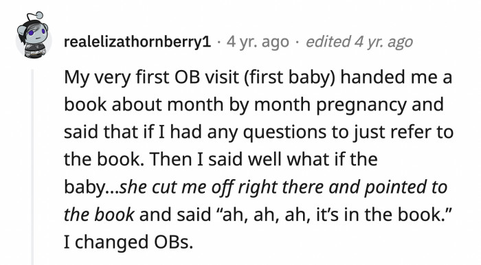 12. Tut, tut, tut... don't ask the doctor; consult the all-knowing book she just gave you