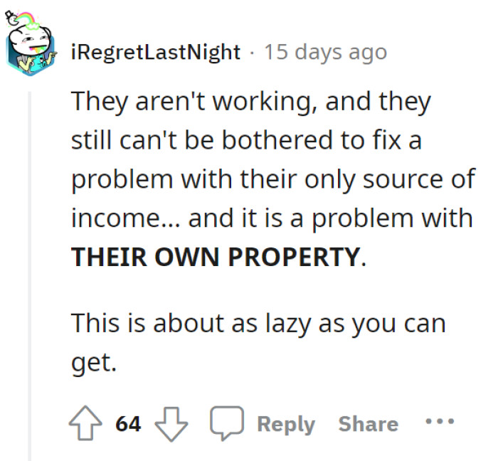 They are basically lazy. The owners couldn’t care less about sorting out the issue with their property.