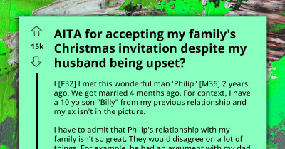 Newlywed Wife Opts to Spend Christmas with Son and Parents, Excluding Her Husband and Leaving Him Alone