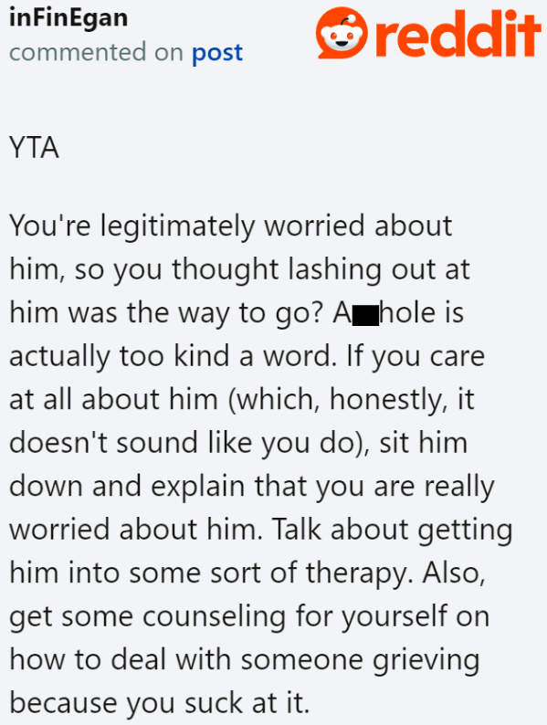 It's time for the OP to discuss getting her husband into therapy.