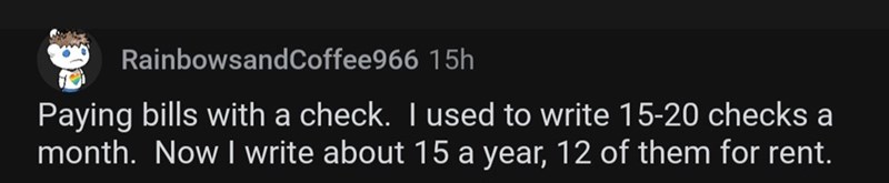 1. Paying with a check.