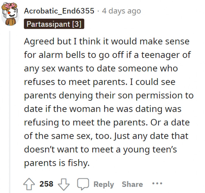 It's always more appropriate to meet the parents, especially if the girl you're going on a date with is a 14-year-old.