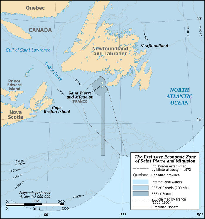 France and Canada share a border.