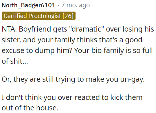 It seems like they're still trying to force OP to be straight.