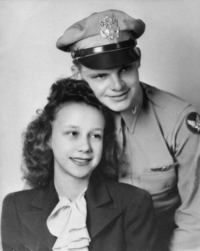 "My Grandma Sibyl And Grandfather Howard On Their Wedding Day, 1944 In Houston. He Shipped Out A Few Days After"
