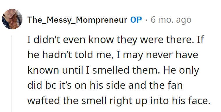 NTA. Hubby's clothes staged a silent protest on his side. Fan's aroma: the unexpected messenger of laundry justice.