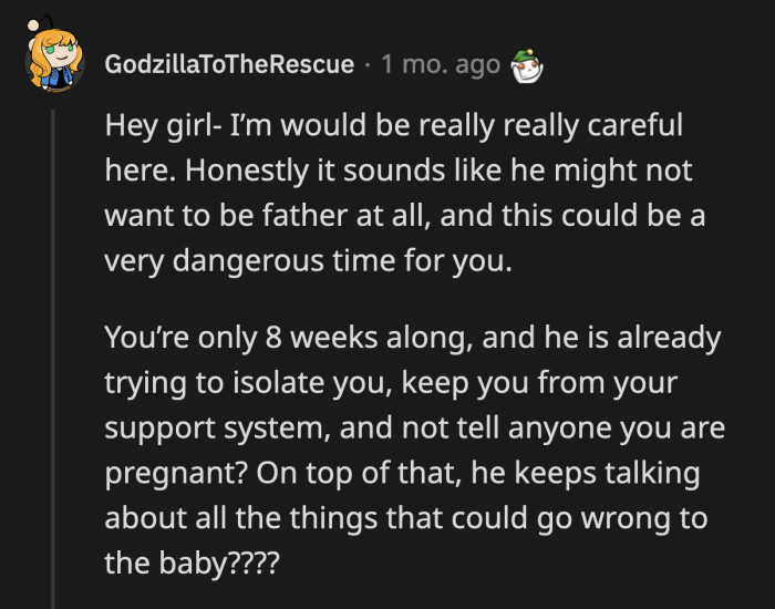 Redditors warned OP that her boyfriend's behavior is indicative of a progressing abuse