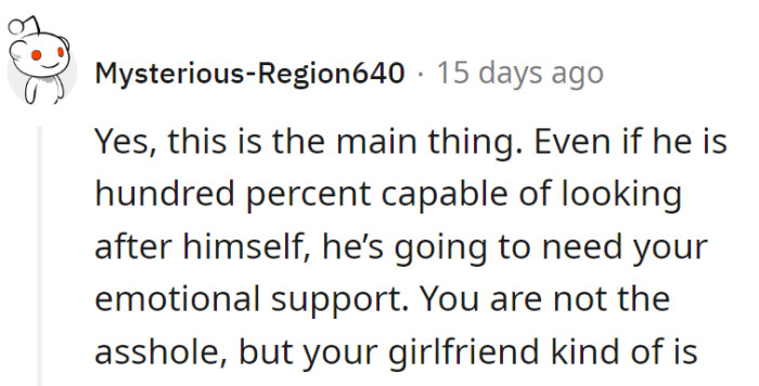 Emotional support isn't self-service.