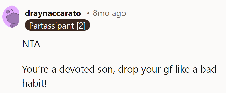 Trade the girlfriend for loyalty—it's called an upgrade!