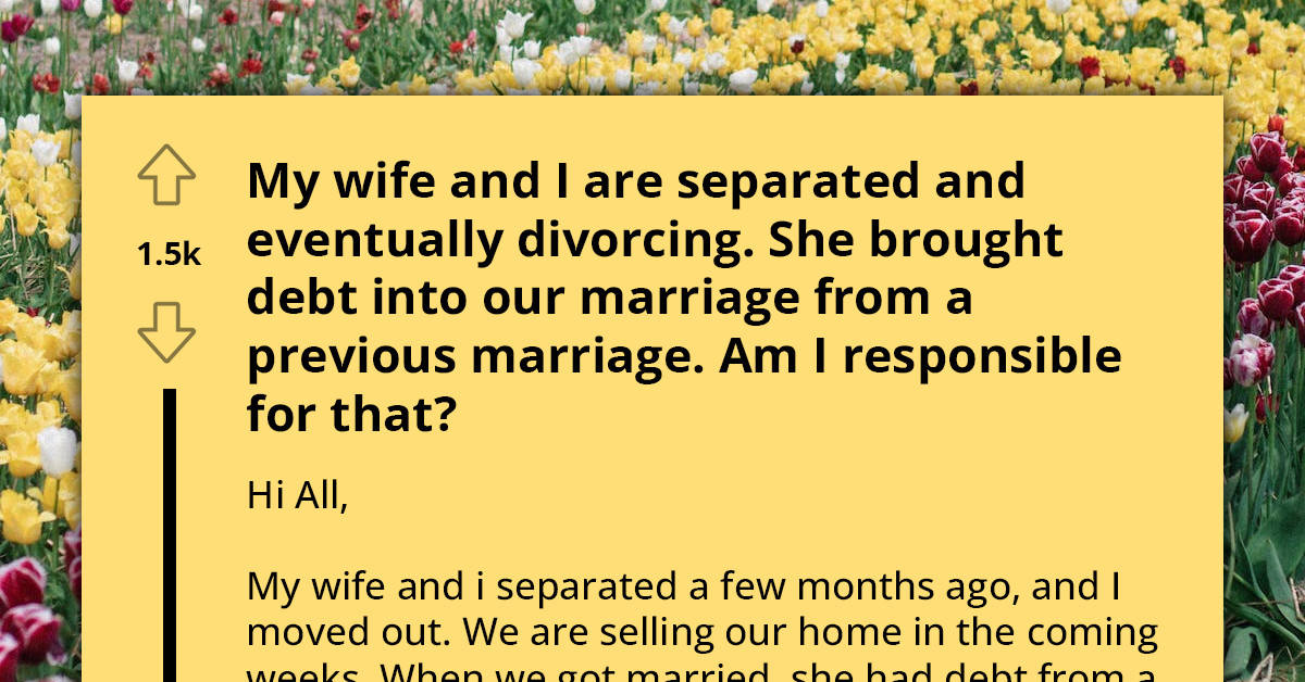 Man Seeking Legal Advice On Wife's Debt Leads To Online Backlash Over His Pettiness