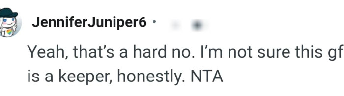 OP's girlfriend is certainly not a keeper