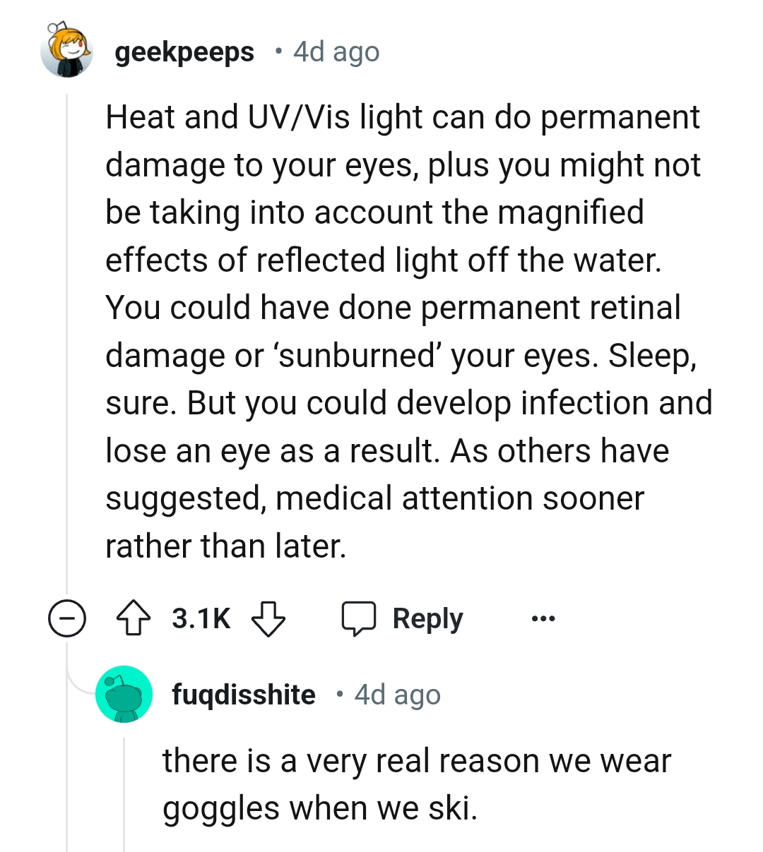 Taking into account the magnified effects of reflected light off the water