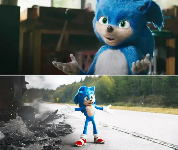 7. After a series of backlash from the first looks, Director Jeff Fowler and Paramount redesigned Sonic in Sonic the Hedgehog just before the movie was completed. The redesigns cost less than $5 million, but at least people were more satisfied and less disturbed by Sonic's more properly proportioned eyes.