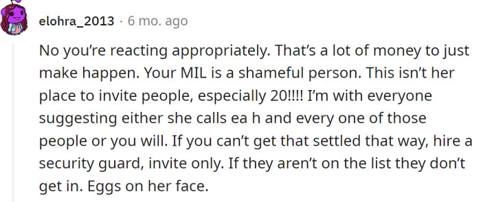 MIL has no right to invite people to their wedding