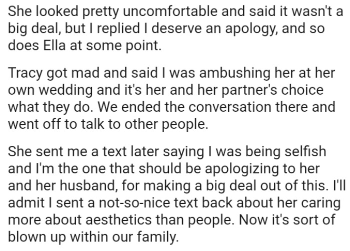 The OP and Her Sister Ended the Conversation There and Went Off to Talk to Other People