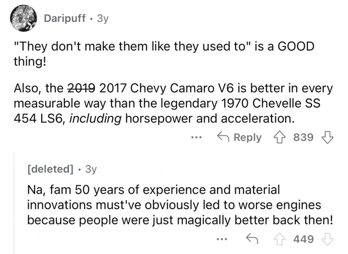 It's a good thing that cars are improving.