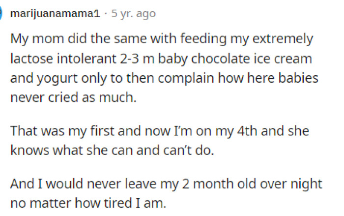 This is one thing that people seem to agree on: it's MILs giving their grandchildren things that they aren't necessarily supposed to eat.